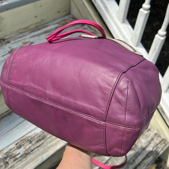 Coach Y2K Purple Pink Leather Crossbody Shoulderbag Drawstring Hobo Avery Boho - Picture 9 of 14